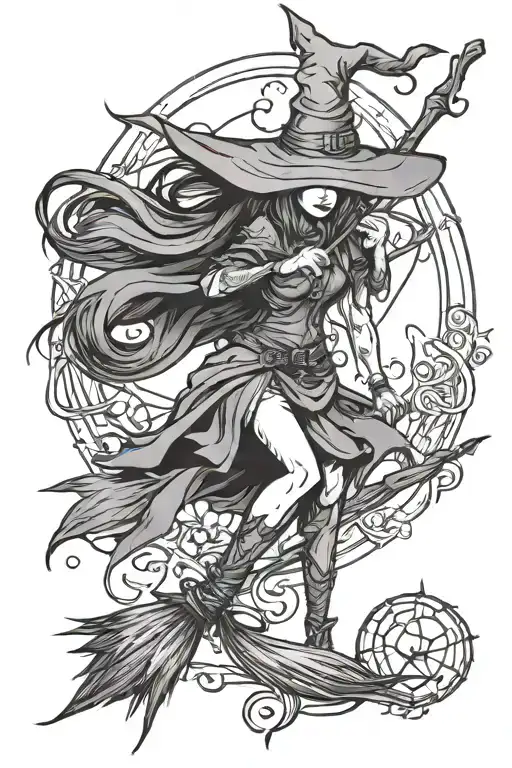 Dark Feminine Witch Broom