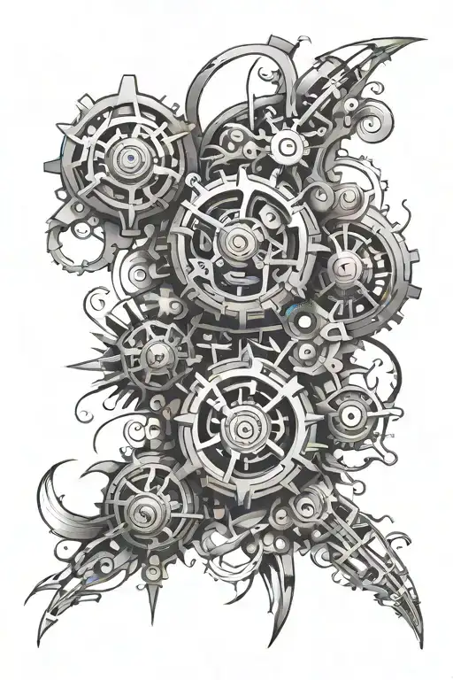 Abstract Pattern With Accents For Color Mechanical