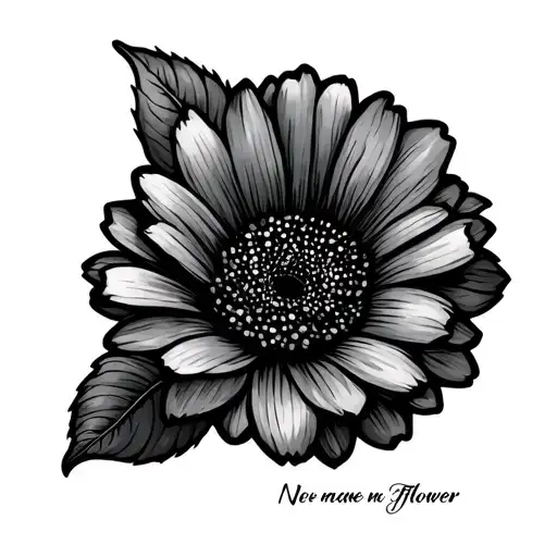 Line Flower Tattoo With Name In Stem