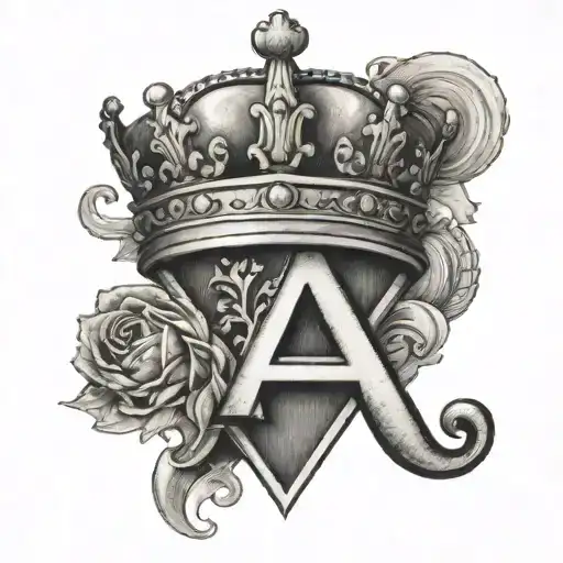 The Letter A Wearing A Crown