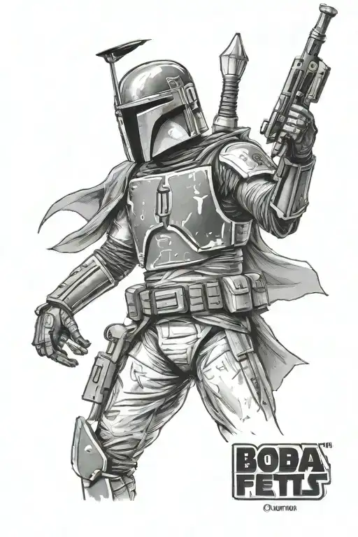 Boba Fett Profile Black