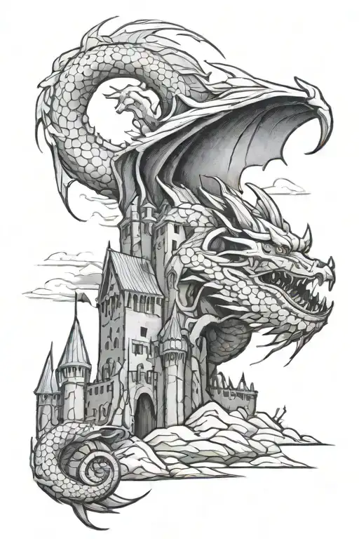 Dragon And Castle
