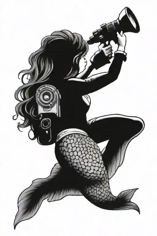 Mermaid Holding Camera