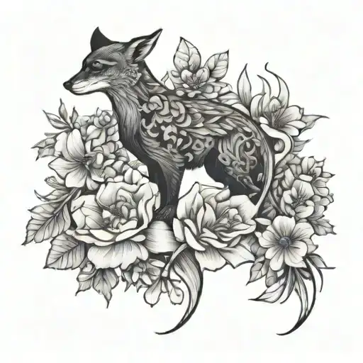 Mysterious Animal Surrounded By Flowers