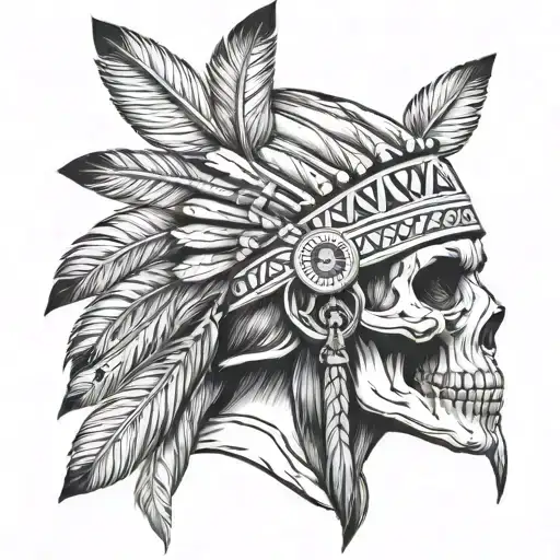 Skull Native American Woman