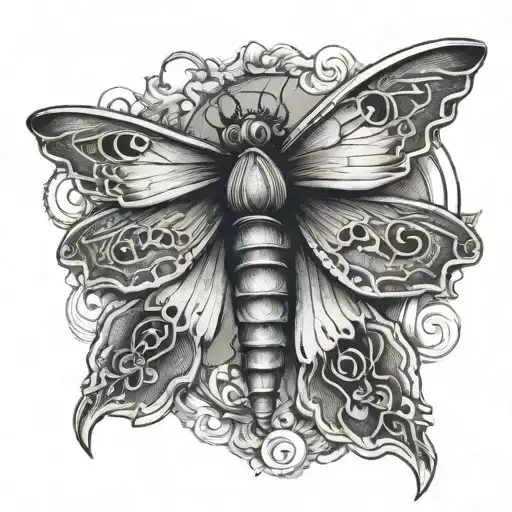 Moth And Big Black Cross