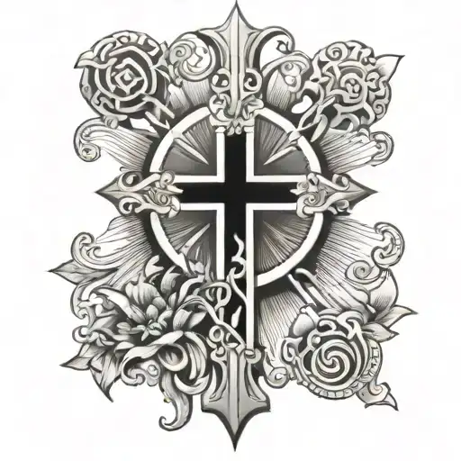 Catholic Cross With Sun
