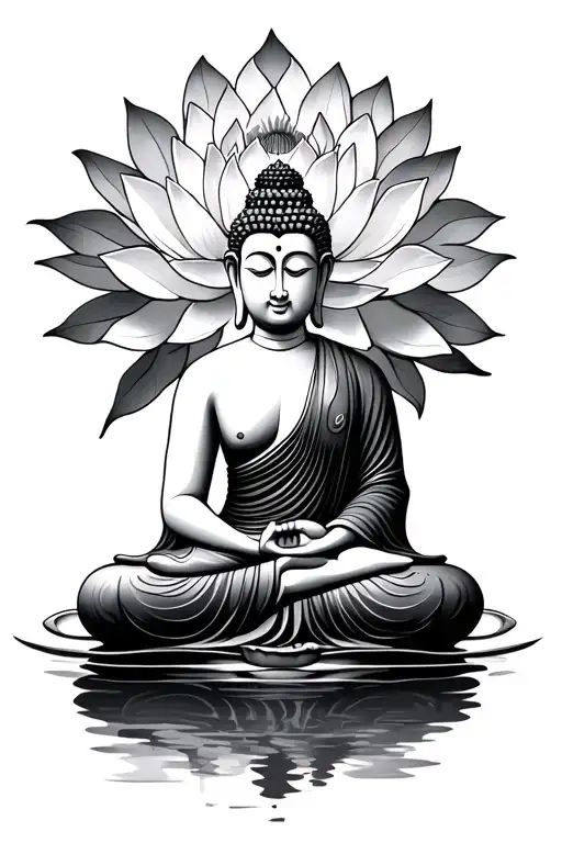 Buddha And Lotus Flower