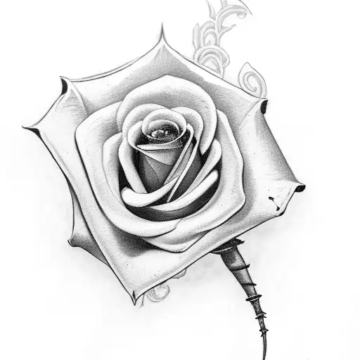 Sword With Roses Intertwined