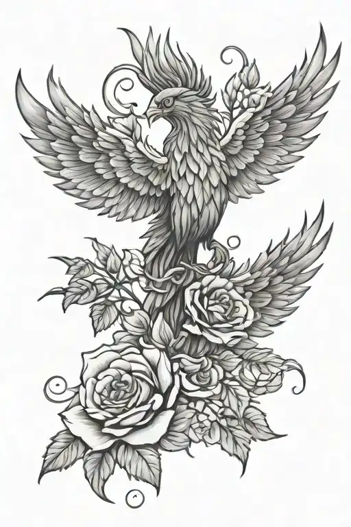 Phoenix And Roses Blooming