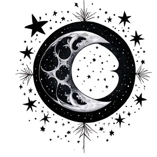 Witchy Moon Phases Stars Boho