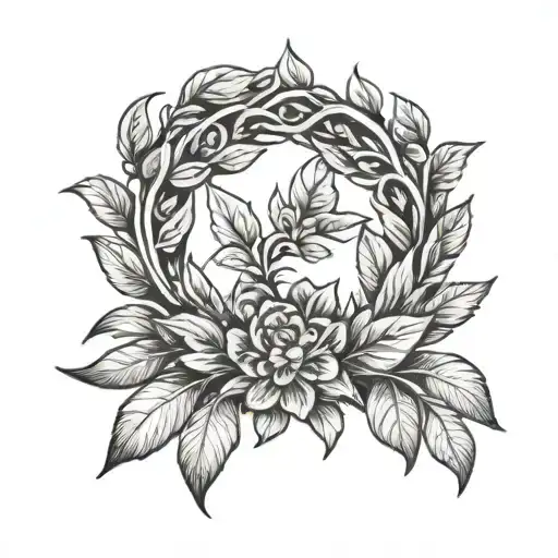 Laurel Wreath Tattoo In The Form Of An Engagement Ring