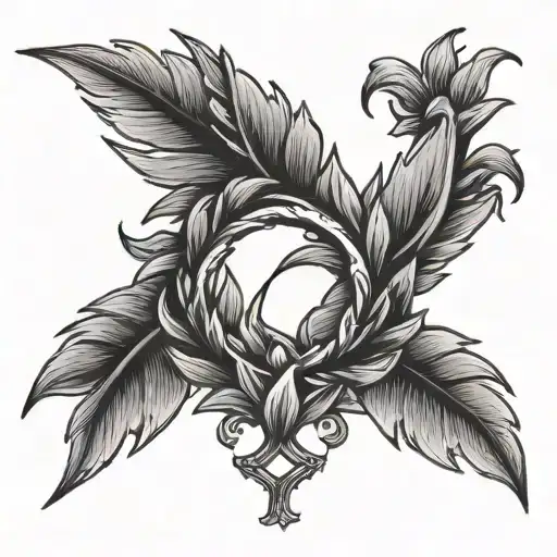Laurel Wreath Tattoo In The Form Of An Engagement Ring