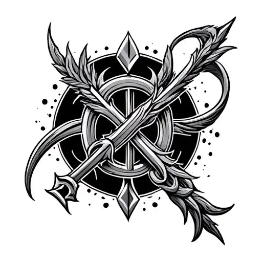 Warrior Symbols Intertwined