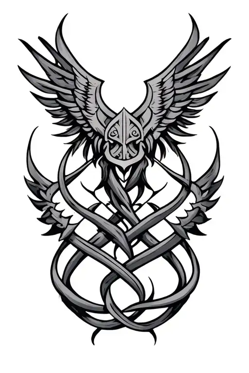 Warrior Symbols Intertwined