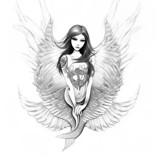 Mermaid With Seraphim Wings