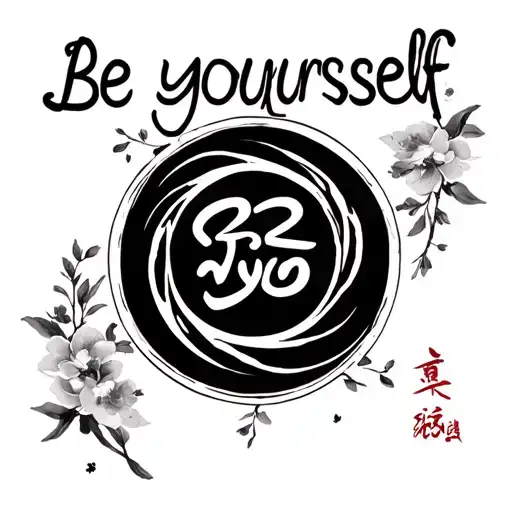 Ying Yan Sign With Write Up Be Yourself And Love Sign