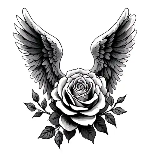 Angel Wings Roses Religious Symbols Incorporated