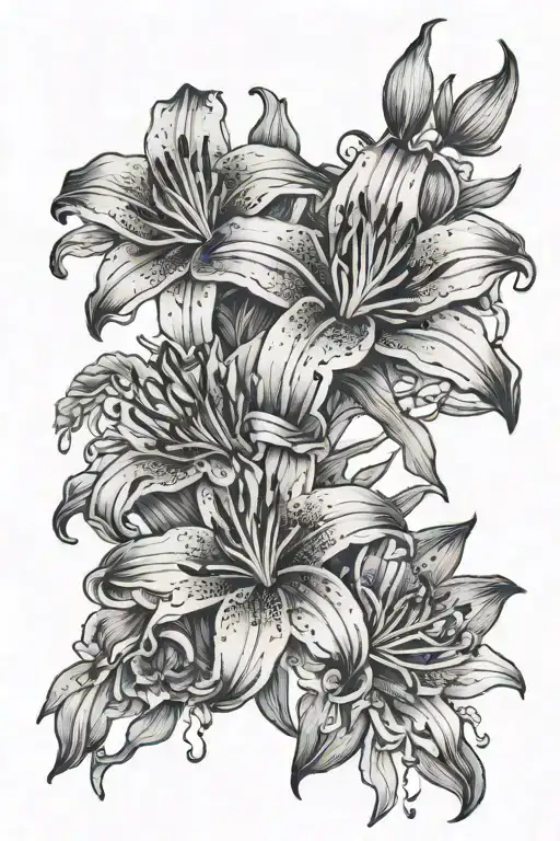 Lily And Skeleton Hand