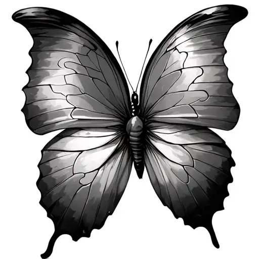 Semicolon Butterfly With Puzzle Piece Wings