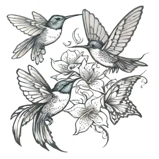 I Want A Tattoo Of Two Butterflies And A Hummingbird