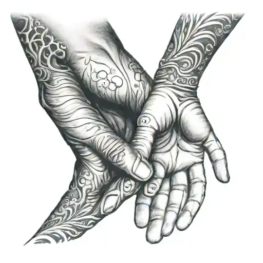 Father And Daughter Holding Hands