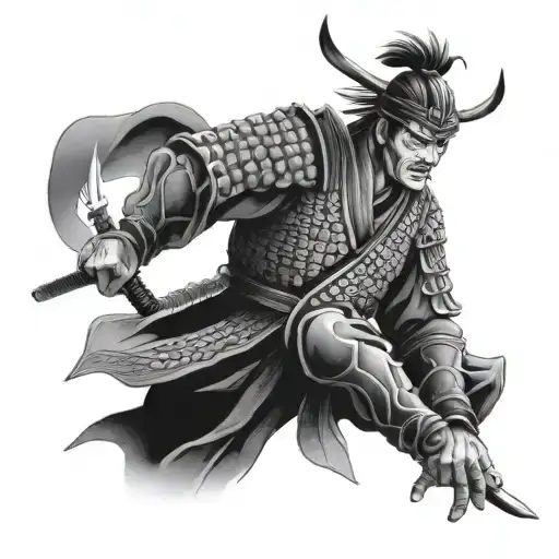 Samurai Warrior Wielding