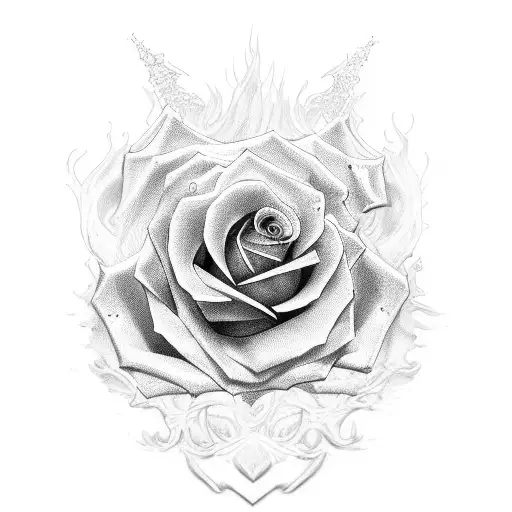 Rose Fire Gun Style Gang Glamour Sexy Passion Love