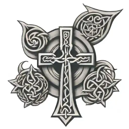 Celtic Cross With Dara Knot