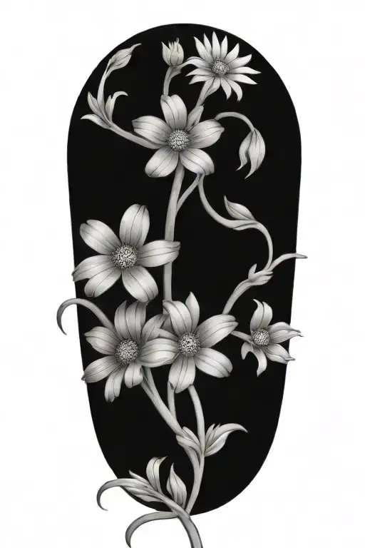 Intertwined Daisies Wrapped Around Vines