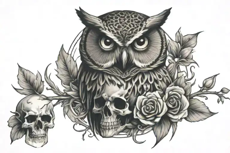Owl And Skull Inside
