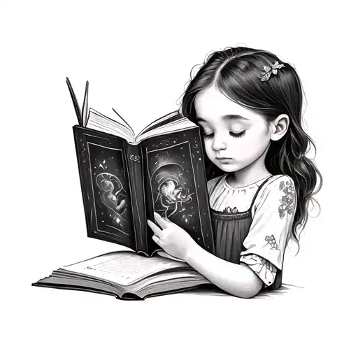 Magical Book Open Whimsical Autistic Daughter Playing