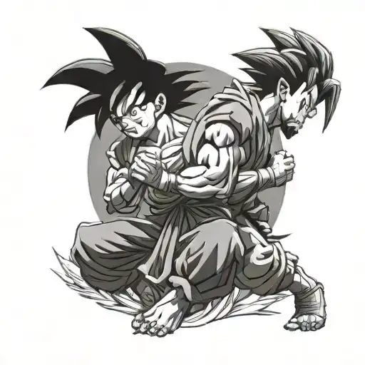 Draw Me A Tattoo With Goku And Jesus Eating