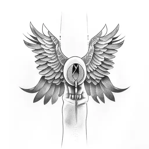 Cover Up For A Bird With Open Wings On The Top Of The Hand