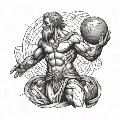 Atlas Holding The World On His Shoulders