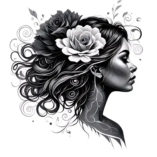 Mother Daughter Fineline Modern Symbolic