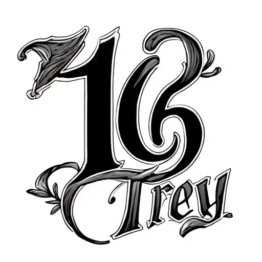 16Th Birthday In Roman Numerals With The Name Trey In It