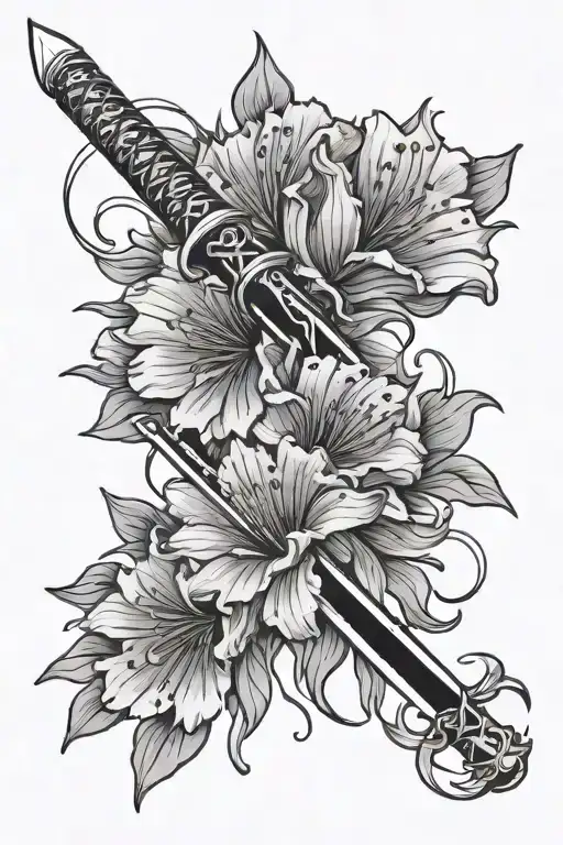 Katana And Chicory Flower