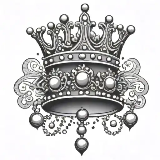 Queen Crown With Beads Hanging