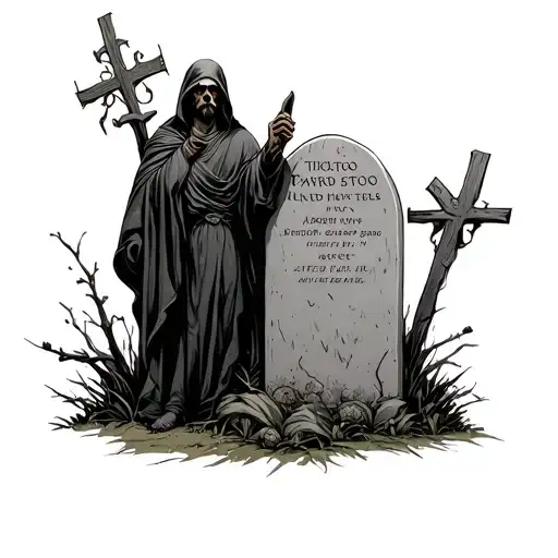 Standing By Grave Brother Beside Him