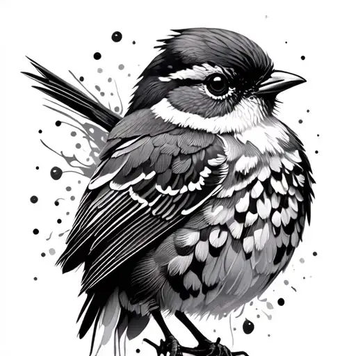 Robin Bird In Pieces Of Mandala