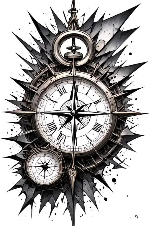 Shattered Clock And Compass