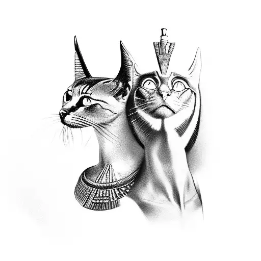 Nefertiti And Bastet As Powerful Warrior Queens