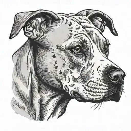 Gray And White Female Pit Bull Head