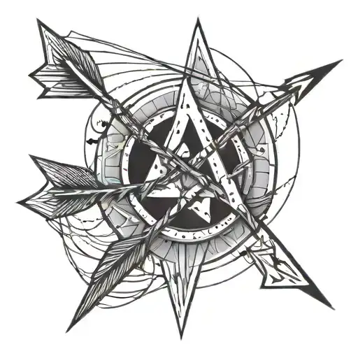 Arrow Going Thin Tall Single Line