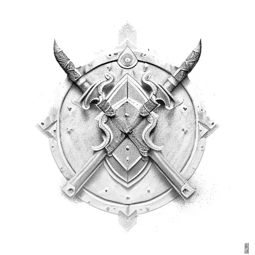 Combine A Shield And An Axe To Create A Unique Protective Symbol