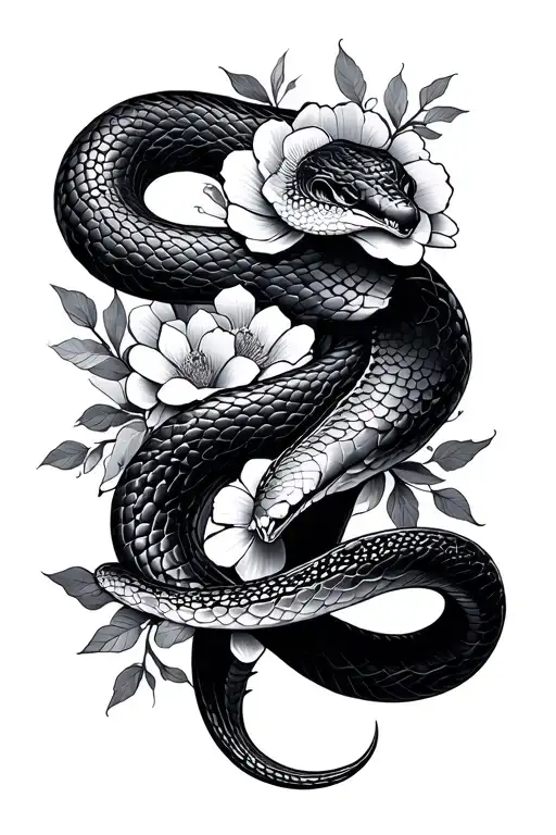 Floral Snake Intertwined