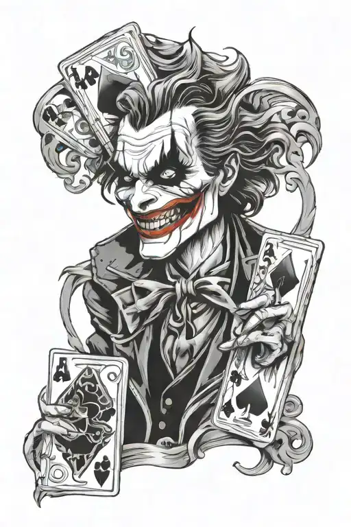 444 Playing Evil Joker Card