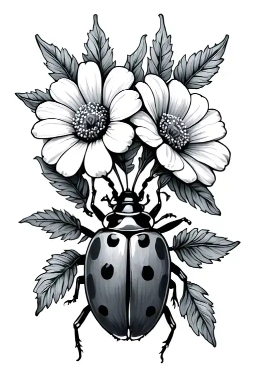 Ladybug With Flowers