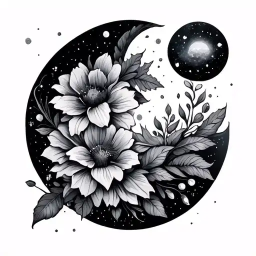 Outer Space Floral Leg